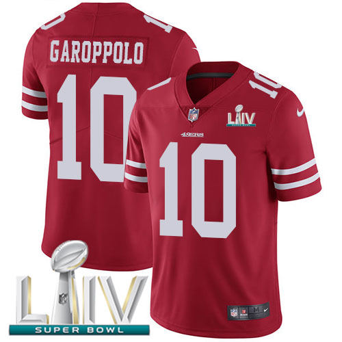 San Francisco 49ers Nike #10 Jimmy Garoppolo Red Super Bowl LIV 2020 Team Color Youth Stitched NFL Vapor Untouchable Limited Jersey